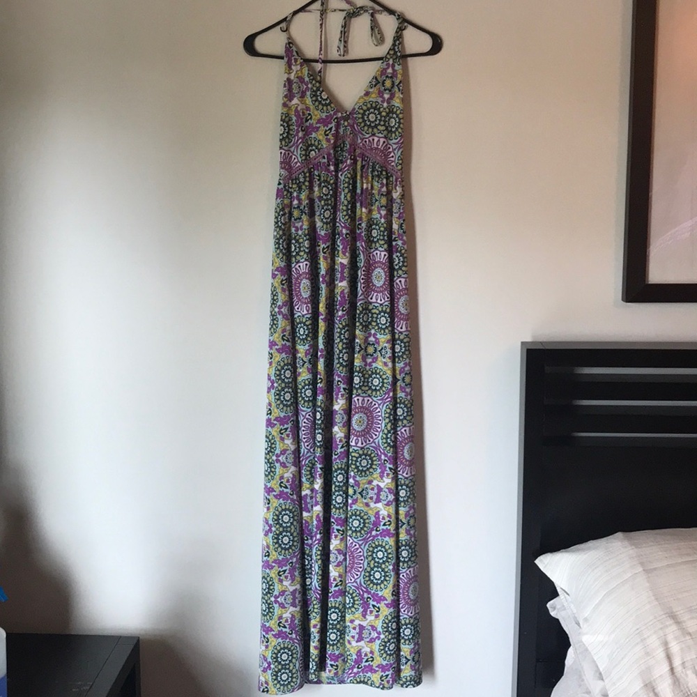 Halter maxi dress with floral print